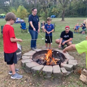 Cub Scouts camping and making Smores