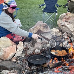 Cooking Donuts on a campfire