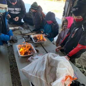 Cub Scouts building fires without matches