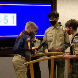 Cub Scouts crossing over into Troop